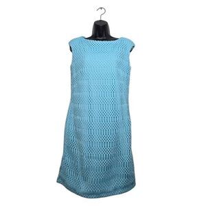 Lauren Ralph Lauren Blue Crochet Overlay Dress Size 6 NWT